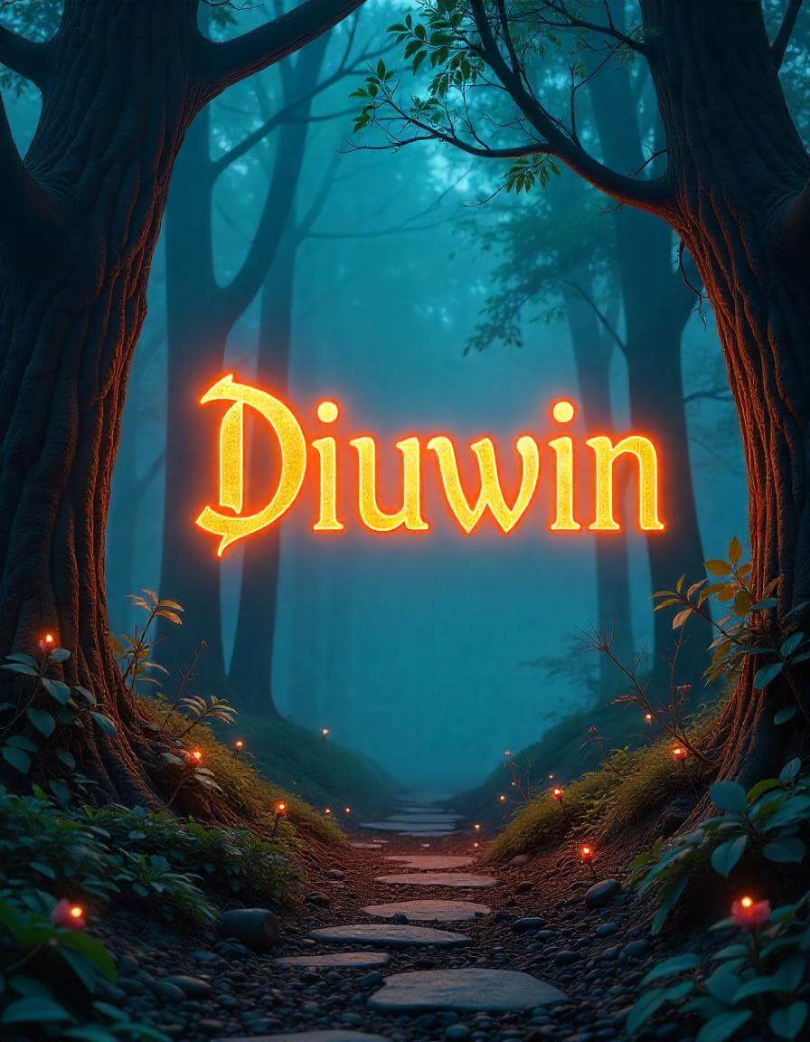 Diuwin App Logo in enchanted forest